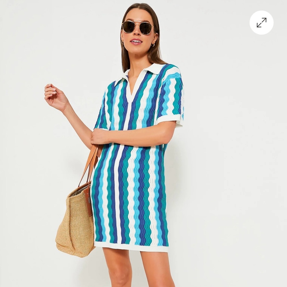 Aqua Wavy Sammie Mini Dress